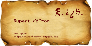 Rupert Áron névjegykártya